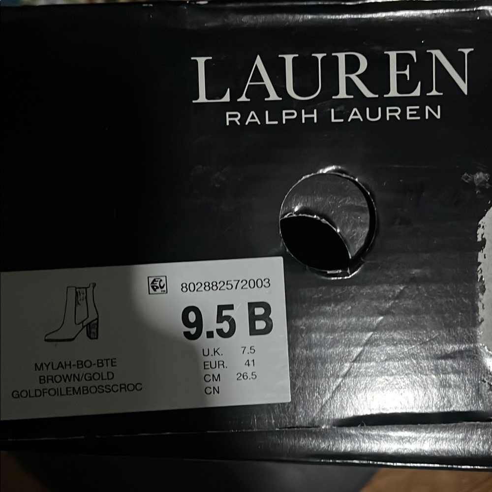 Ralph Lauren Brown Crocodile Pattern Ankle Boots - Picture 8 of 8